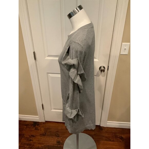 Anne Fontaine Gray Ruffle Sleeve Long Cardigan Size 4 (US) 36 (EU) - Picture 5 of 7